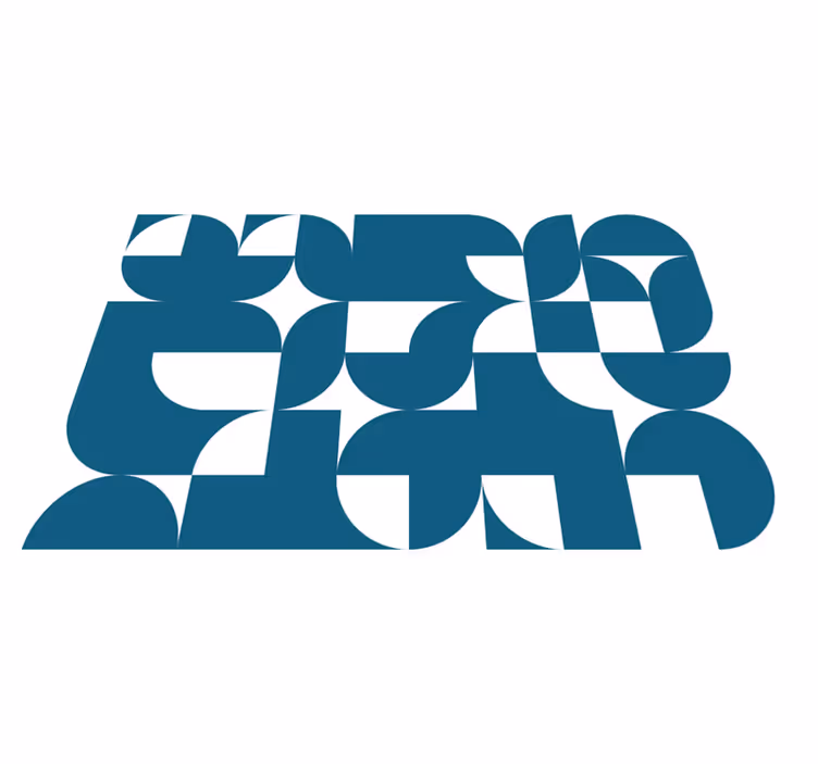 Tapete vinílico geométricas padrão artístico azul círculo - TenStickers