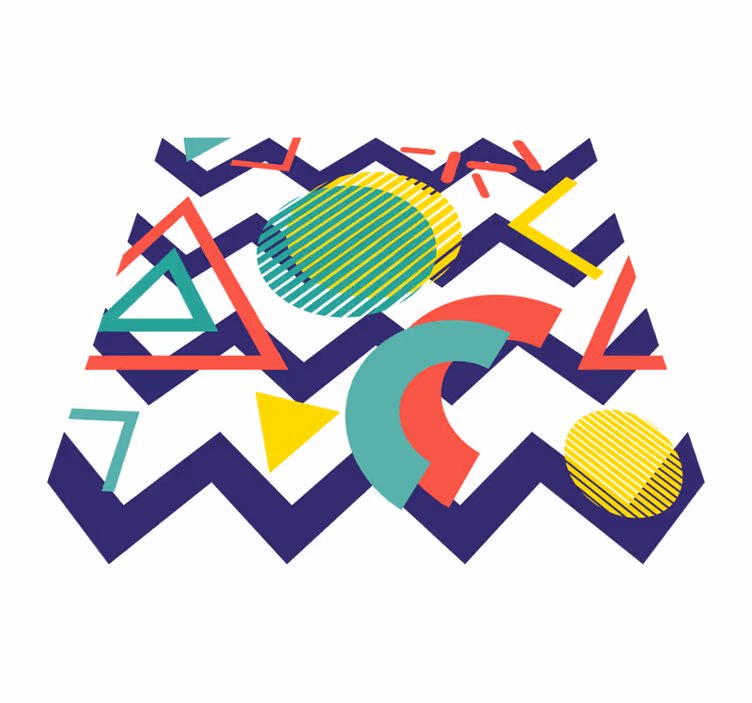 Tapete vinílico geométricas em cores fortes - TenStickers