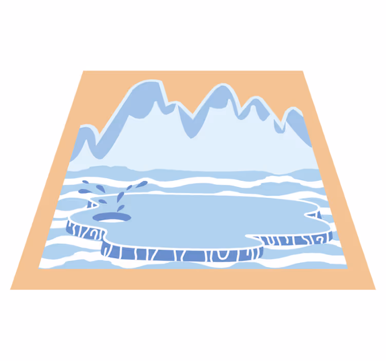 Tapete vinílico infantis montanhas de gelo azuis - TenStickers