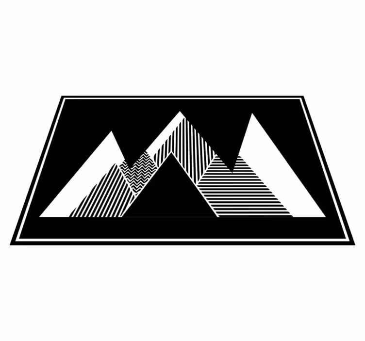 Tapete vinílico infantis montanhas listradas preto e branco - TenStickers