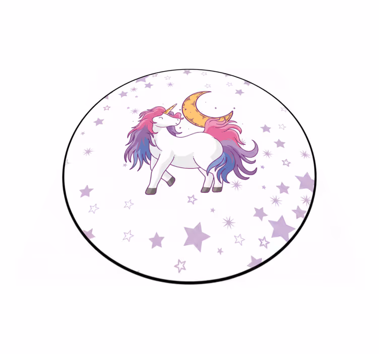 Tapete vinílico infantis unicórnio e lua - TenStickers