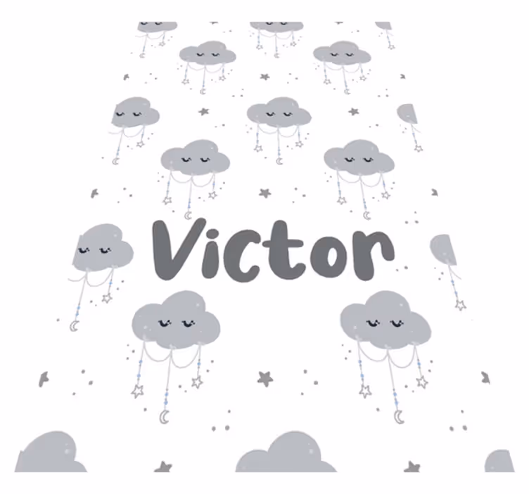 Tapete vinílico infantis padrão cinza personalizado - TenStickers