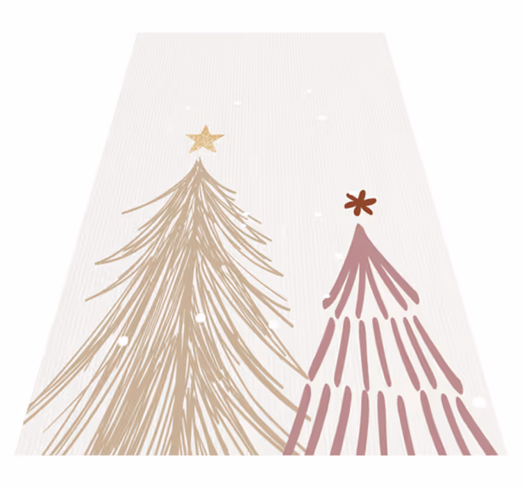 Tapete vinílico do natal Árvore de natal minimalista - TenStickers