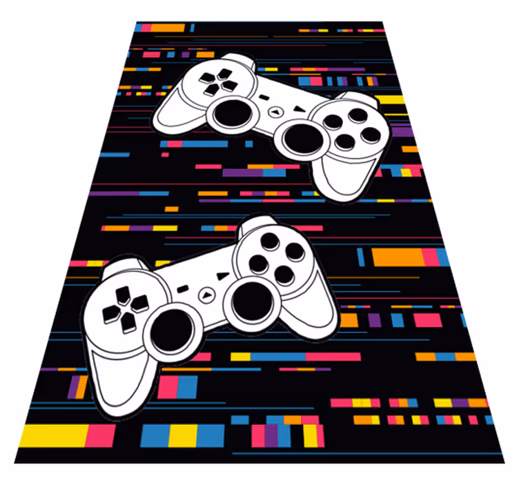 Tapete vinílico de jogos console remoto multicolorido - TenStickers