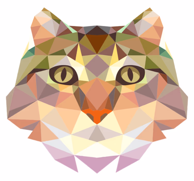 Tapete de vinil moderno em forma de gato geométrico - TenStickers