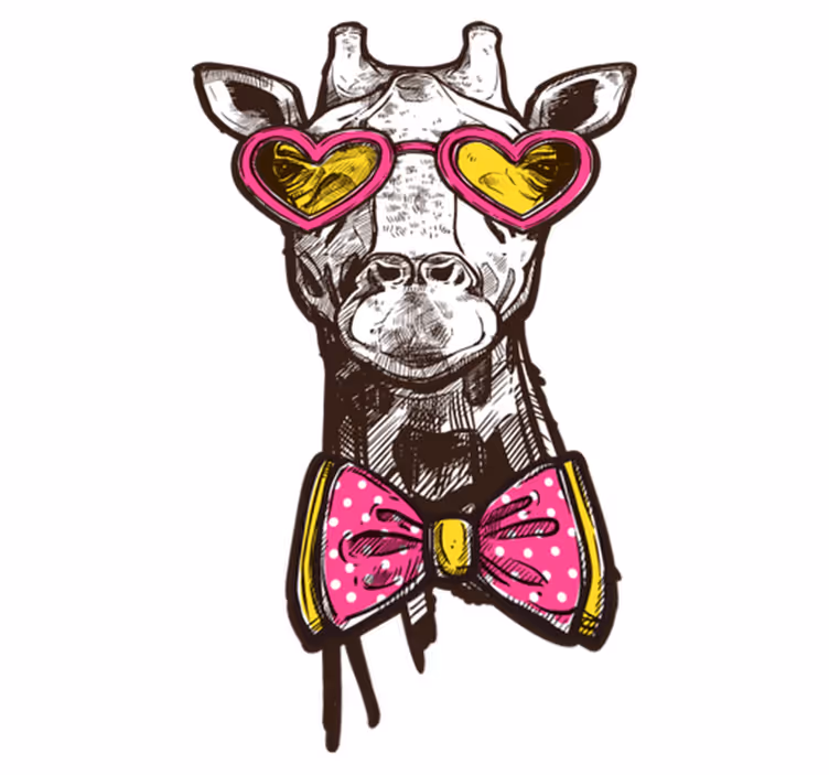 Tapete de vinil original girafa hispter - TenStickers