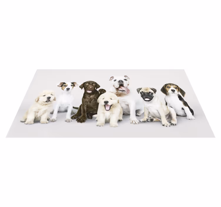 Tapete de vinil de animais Cães em linha - TenStickers
