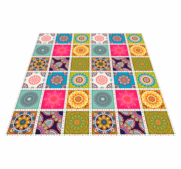 Tapete de vinil azulejos super coloridos  - TenStickers