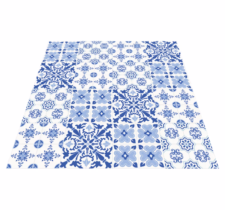 Tapete de vinil para a sala de estar Azulejos portugueses - TenStickers