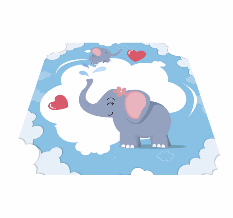 Tapete vinílico para bebés nuvens de elefante adoráveis - TenStickers