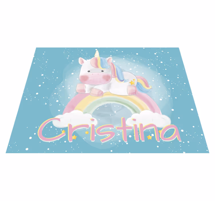 Tapete de vinil para bebés do unicórnio personalizável - TenStickers