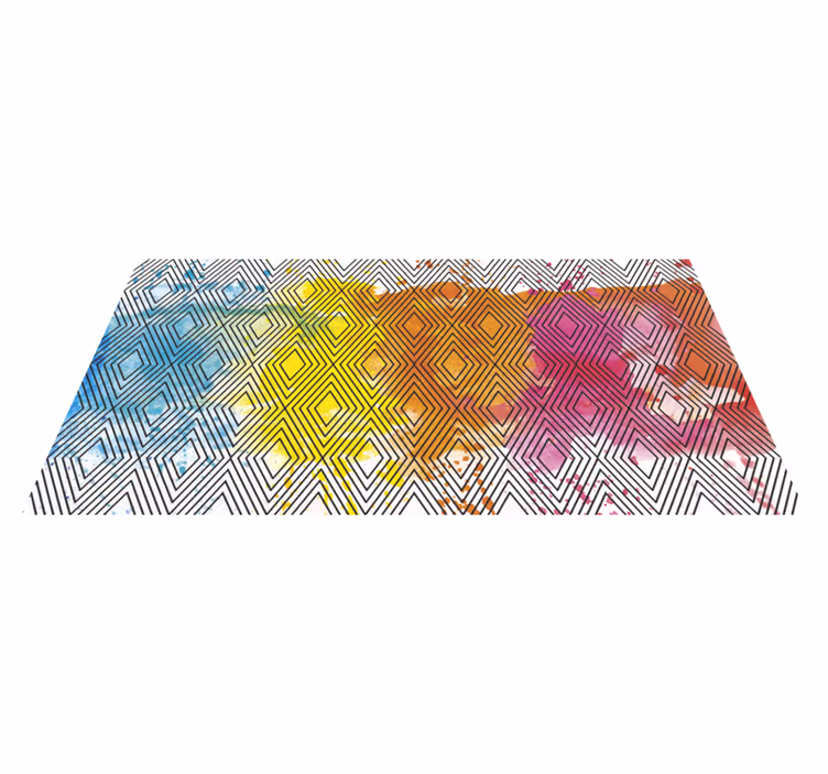 Tapete de vinil geométrico losangos aquarela - TenStickers