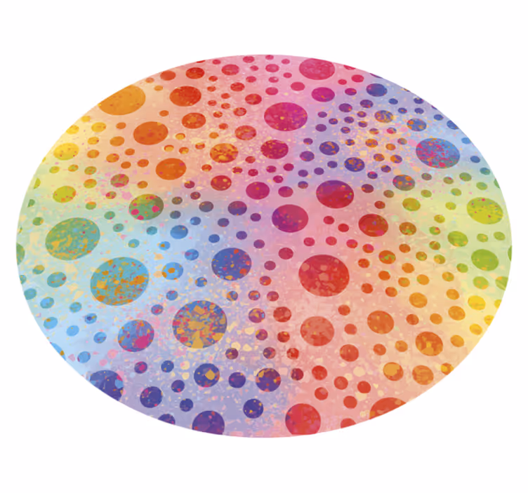 Tapete vinílico redondo design circular pontilhado colorido - TenStickers