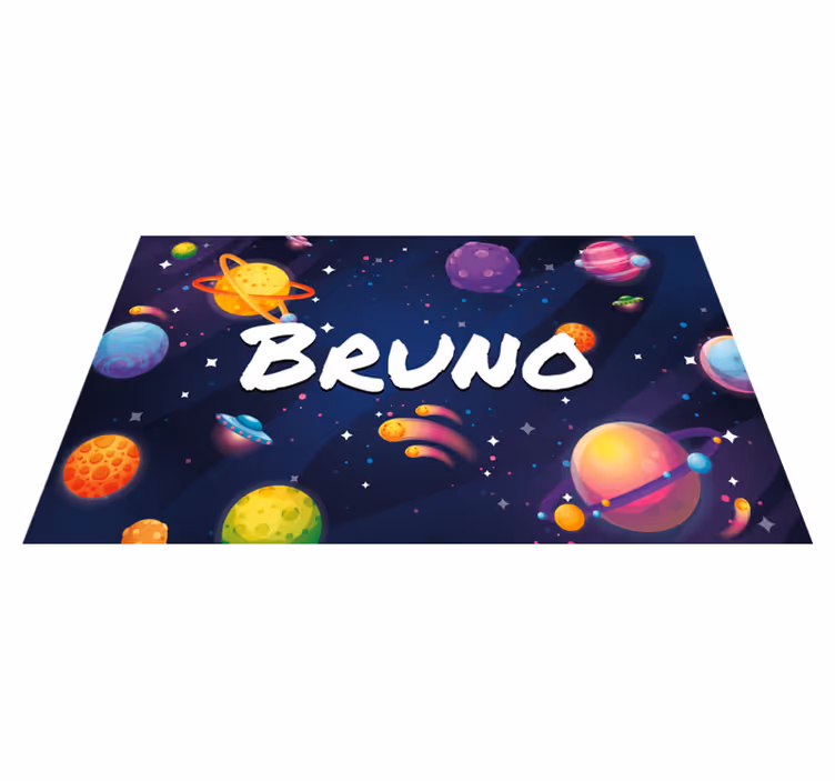 Tapete de vinil universo e planetas com nome - TenStickers