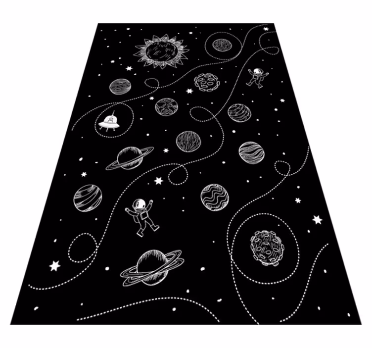 Tapete de vinil infantil do espaço preto e branco - TenStickers