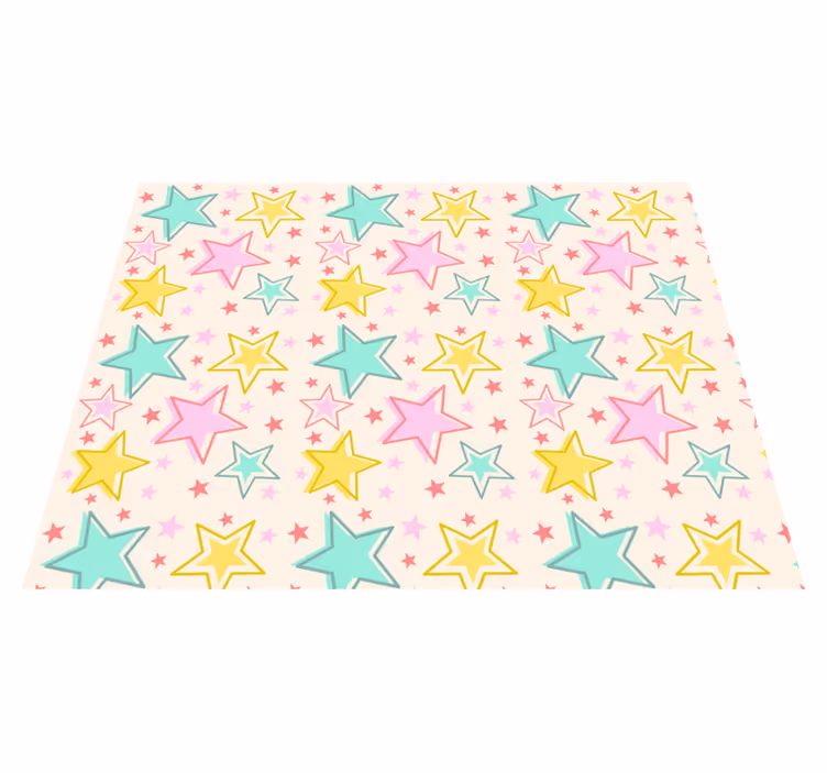 Tapete de vinil infantil de estrelas coloridas - TenStickers