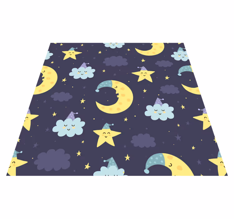 Tapete de vinil infantil estrelas e lua - TenStickers