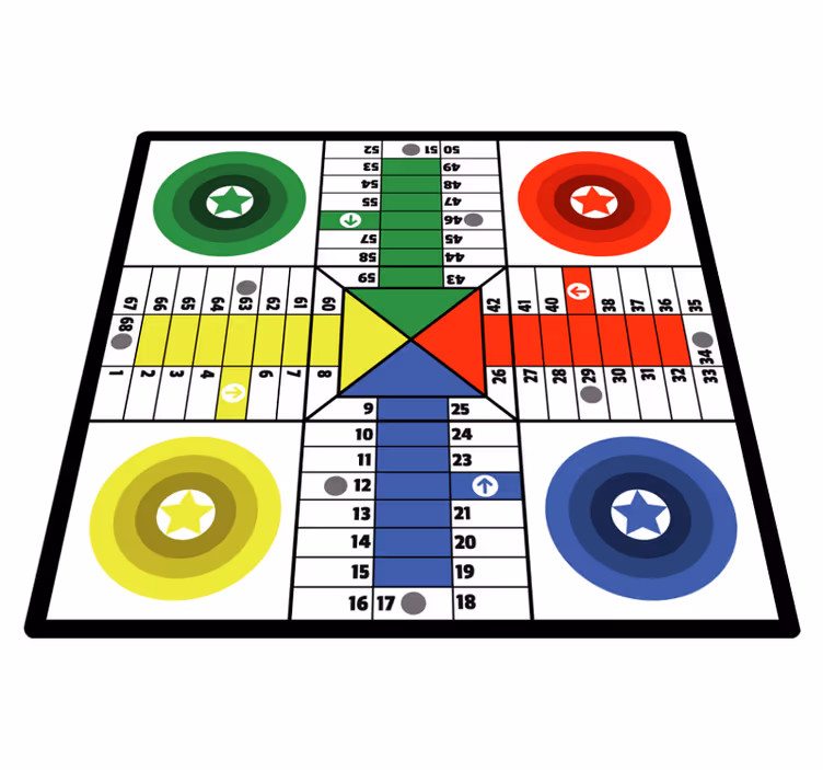 Tapete de vinil de jogo de tabuleiro de parchis deslumbrante - TenStickers