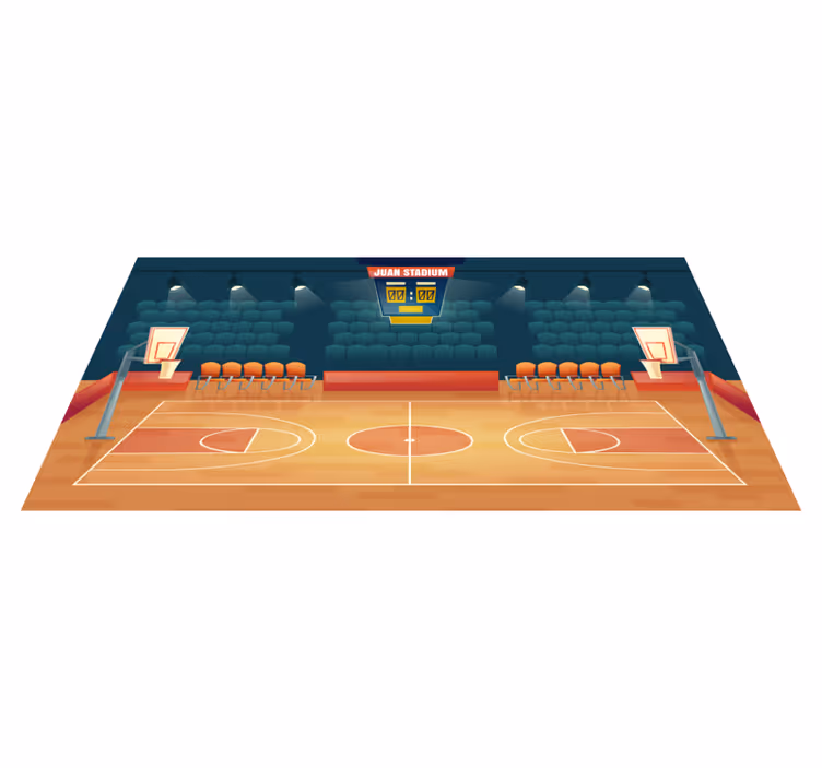 Tapete de vinil campo de basquetebol com nome - TenStickers