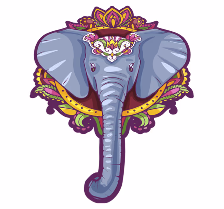 Incrível tapete de vinil em forma de elefante - TenStickers
