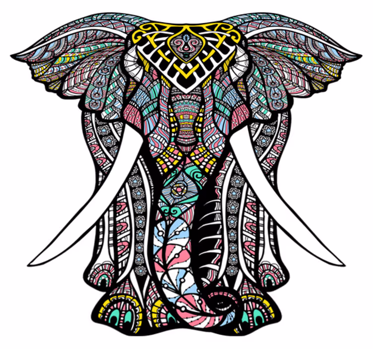Tapete de vinil de mandala de elefante - TenStickers