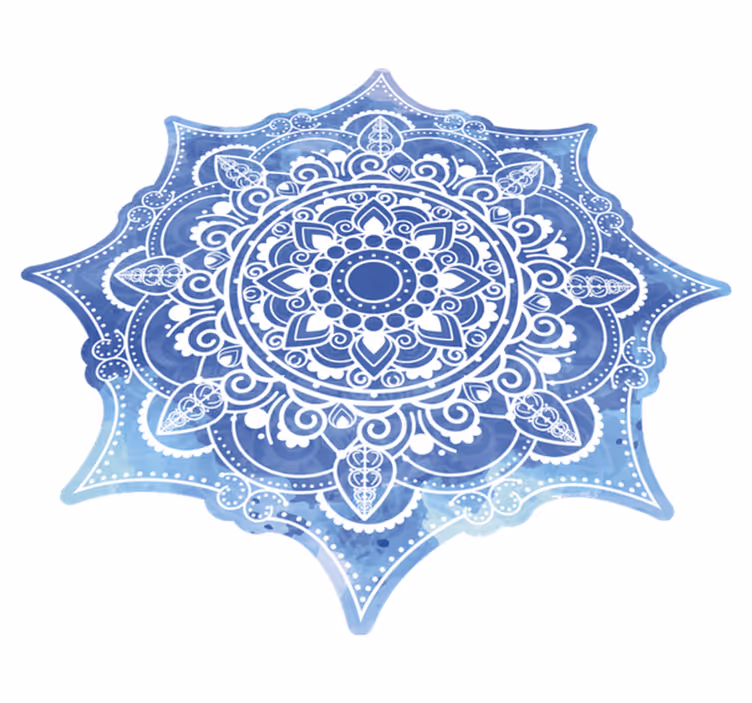 Tapete de vinil de mandala de aquarela azul - TenStickers