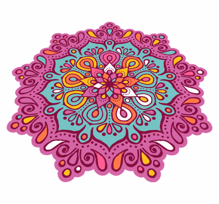 Tapetes de vinil de mandala floral - TenStickers