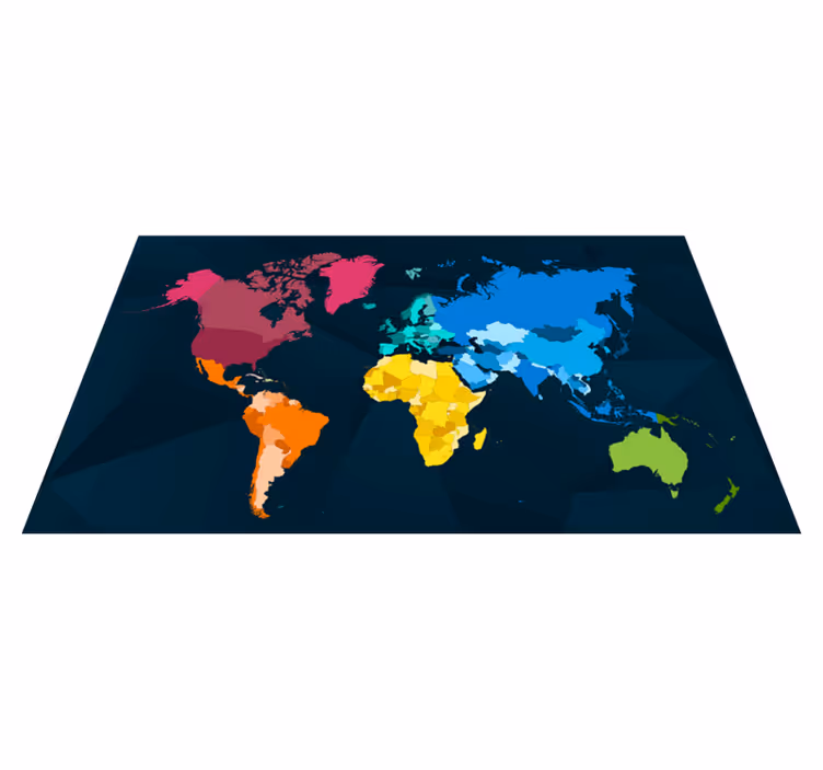 Tapete vinílico Mapa mundo colorido moderno - TenStickers
