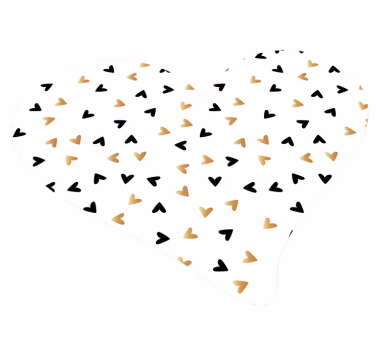 Tapete de vinil minimalista coração dourado e preto - TenStickers
