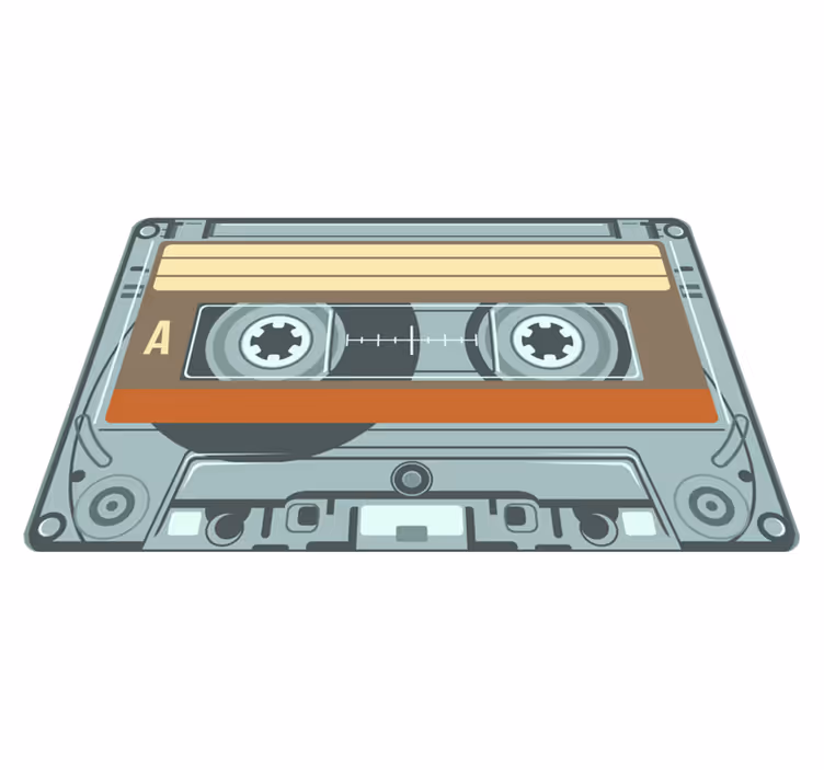Tapete em vinil vintage cassete - TenStickers
