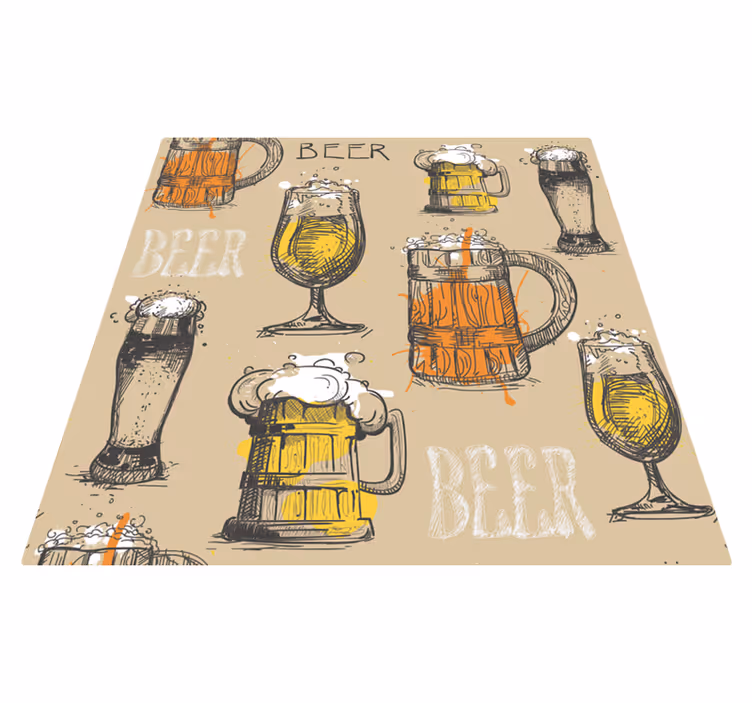 Tapete de vinil vintage - copos de cerveja - TenStickers
