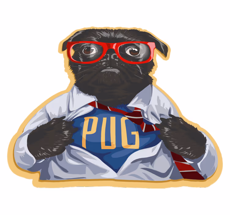 Tapete de vinil retro cão com óculos - TenStickers