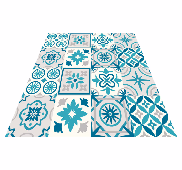 Tapete de vinil para cozinha azulejos turquesa - TenStickers