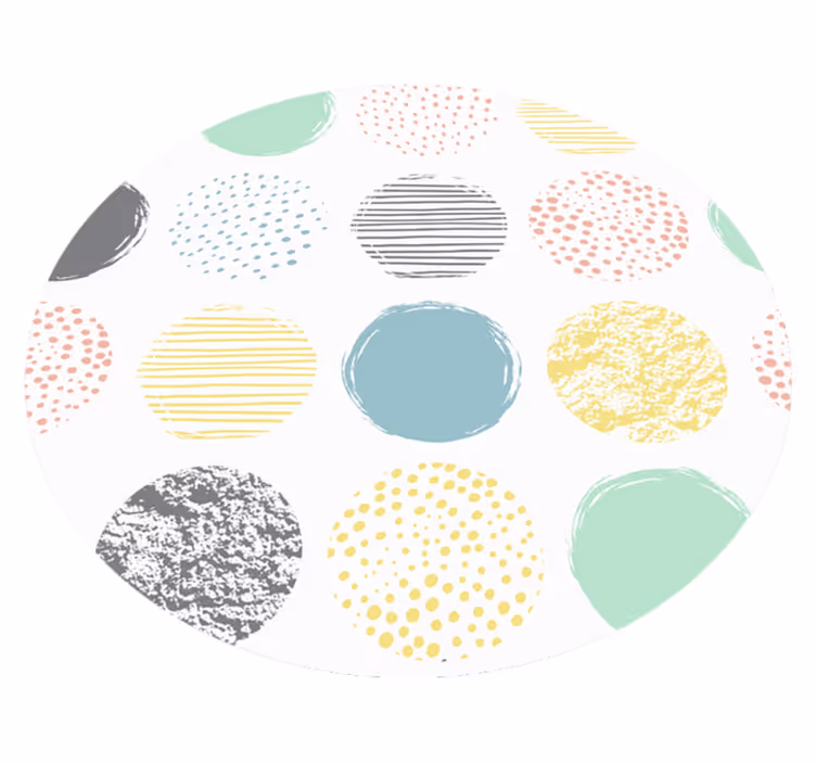 Tpete de vinil redondo Pontos em tons pastel - TenStickers