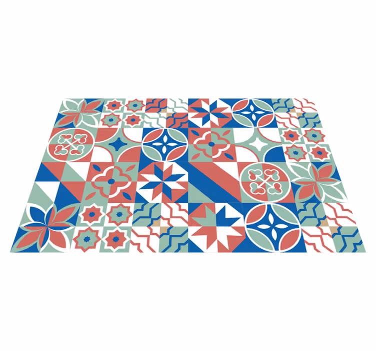 Tapete de vinil de cozinha azulejos padronizados - TenStickers
