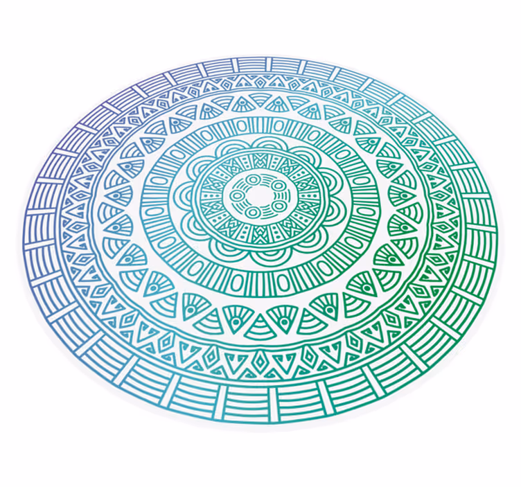 Tapete de vinil redondo grande mandala - TenStickers