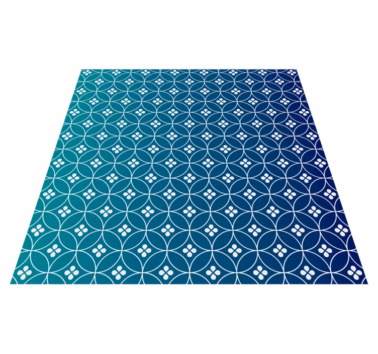 Impressionante tapete de vinil geométrico azul - TenStickers
