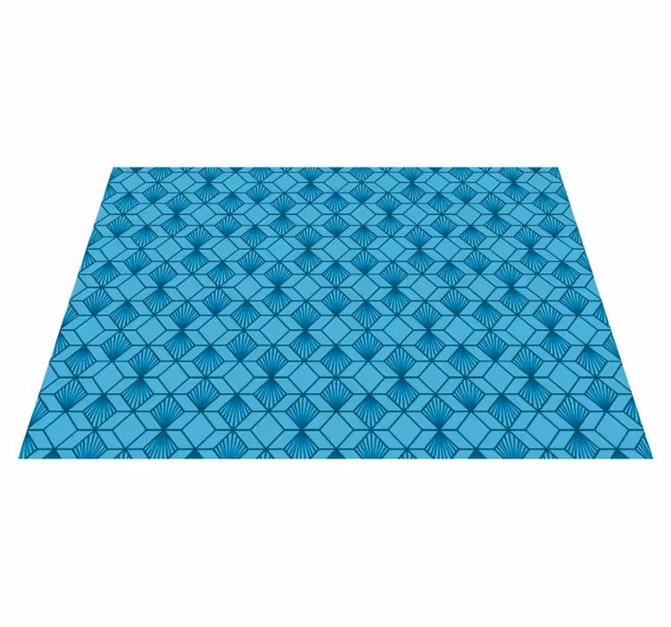 Tapete de vinil geométrico cubo azul - TenStickers
