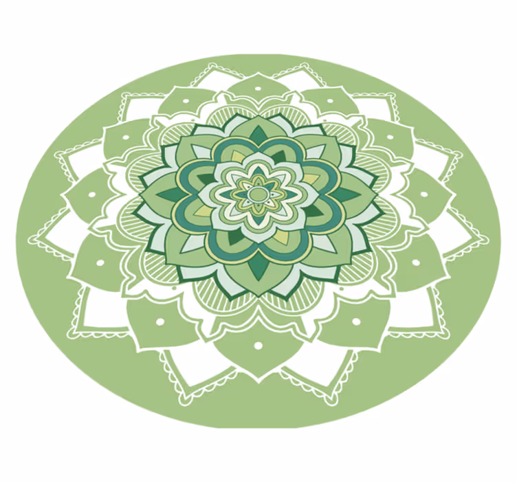 Tapete de vinil floral Mandala verde - TenStickers