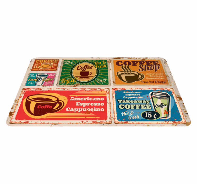 Tapetes de vinil vintage café amerciano - TenStickers
