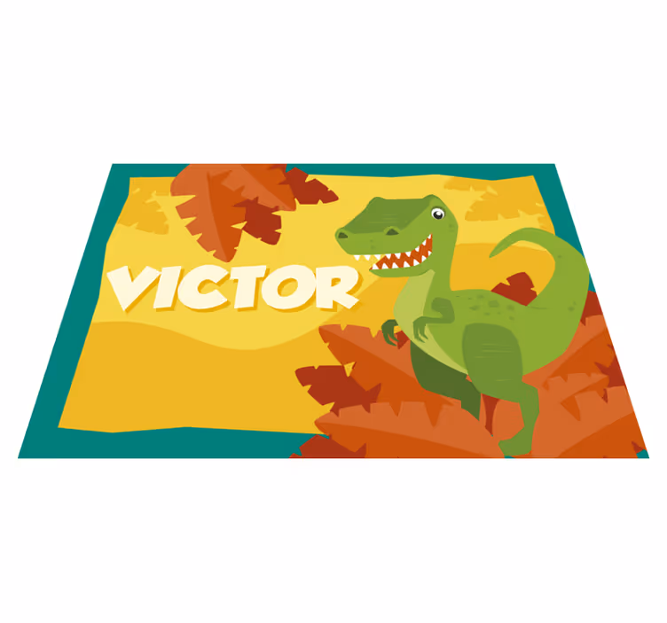 Tapete vinílico com nome personalização de dinossauro - TenStickers