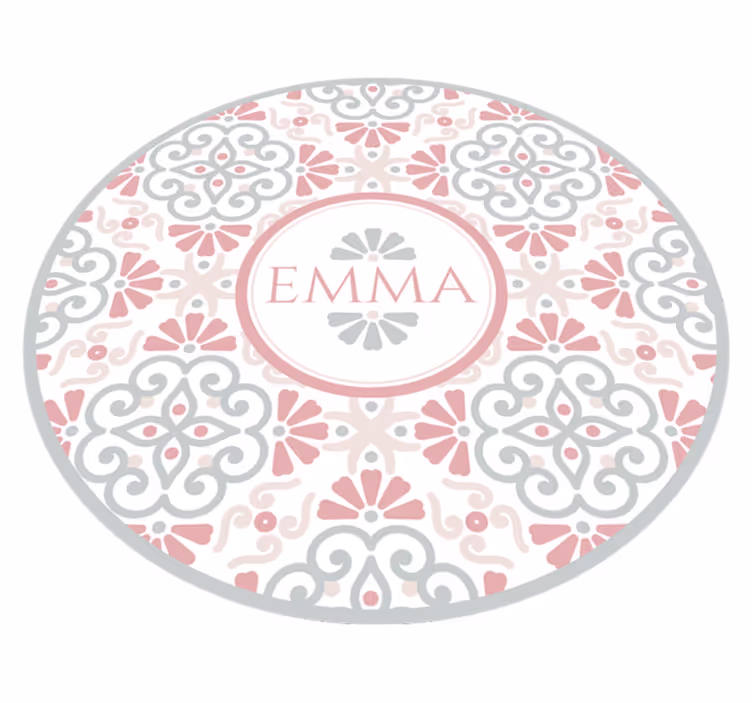 Tapete circular de vinil com padrão floral - TenStickers