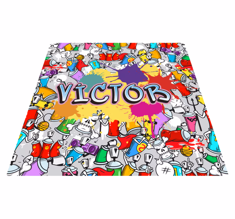 Tapete de vinil multicolorido com graffiti e nome - TenStickers