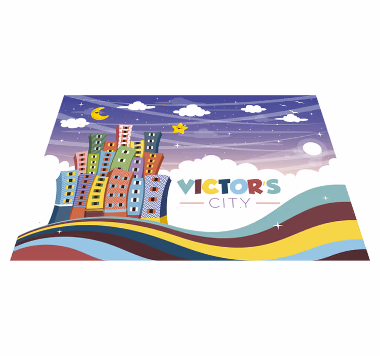 Tapete vinílico com nome arco-íris da paisagem urbana - TenStickers