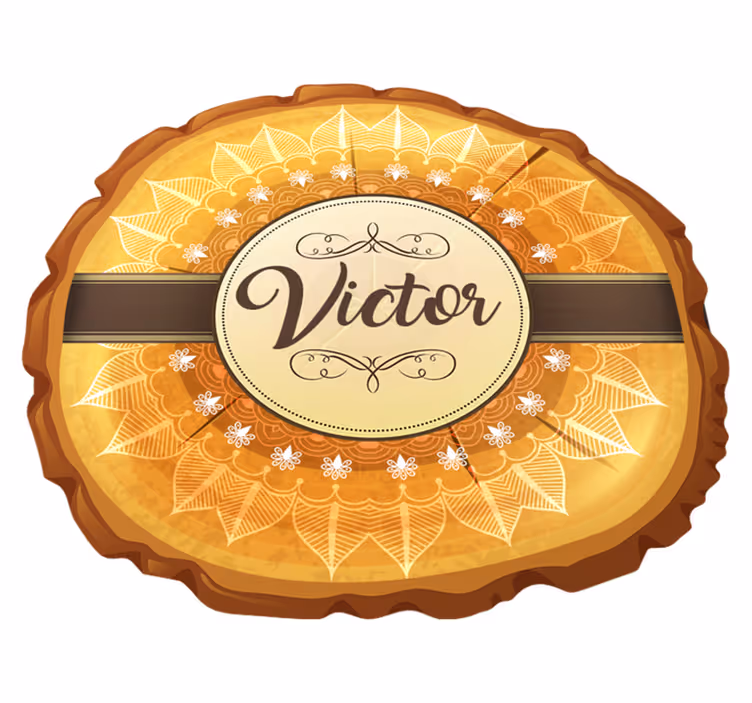 Tapete vinílico com nome emblema festivo personalizado - TenStickers