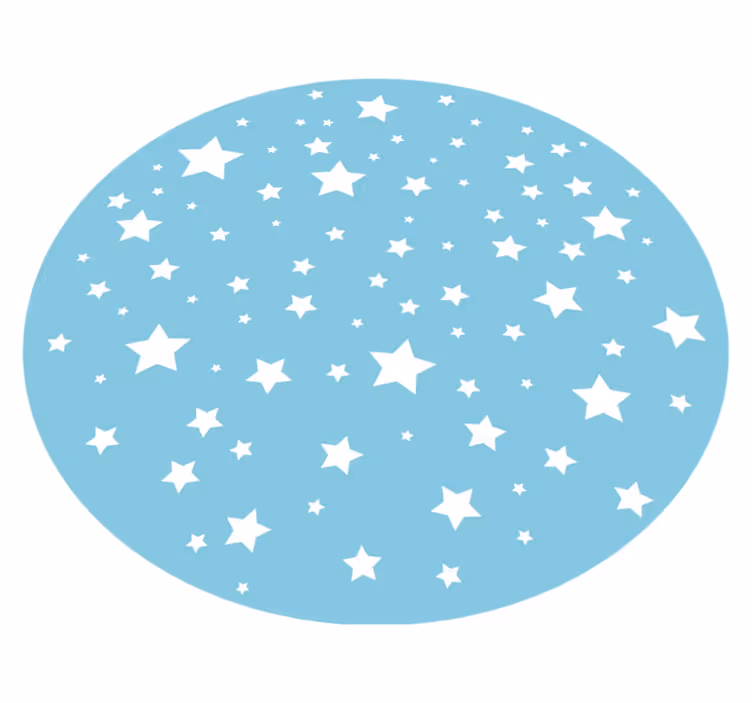 Tapete de vinil redondo azul de estrelas - TenStickers