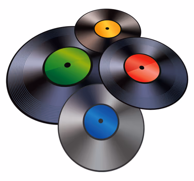 Tapetes de vinil vintage discos de vinil - TenStickers
