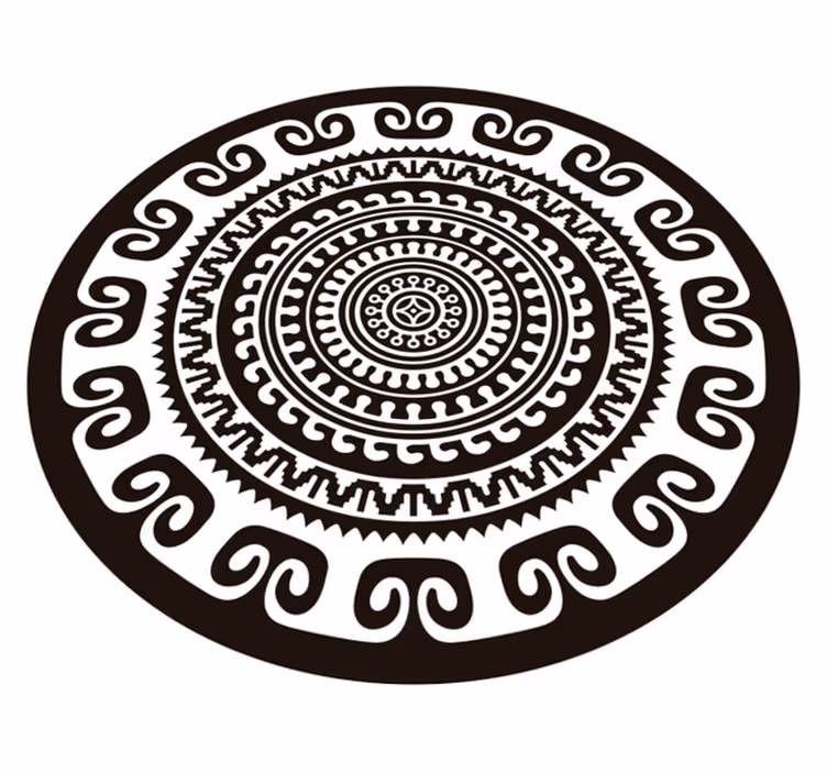 Tapete de vinil mandala preta e branca - TenStickers