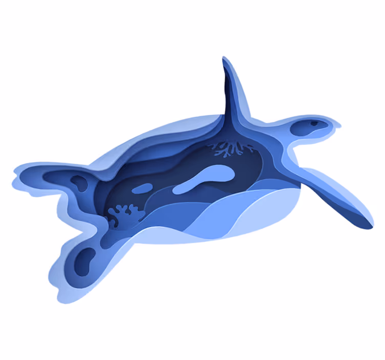 Tapete vinílico de animais formato de tartaruga marinha - TenStickers