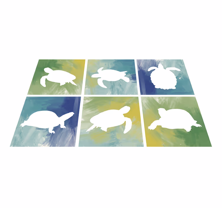 Tapete de vinil de animais tartaruga em silhueta - TenStickers
